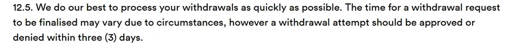 Fast withdrawal casinos UK: Casumo terms clause 12.5, a withdrawal should be approved or denied within three days
